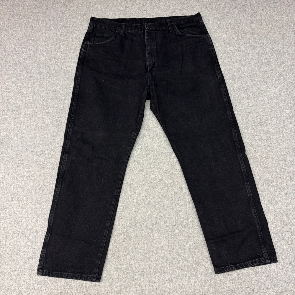 Rustler Mens Regular Fit Straight Leg Jeans 40 x 30 Black Denim 100% Cotton 2088